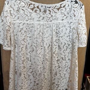 Loft Ivory Lace Top:  Size XS. Not lined so wou need tank or camisole to wear.